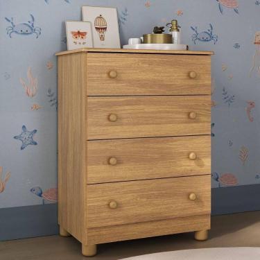 Imagem de Cômoda Infantil 65cm com 4 Gavetas Allegra Multimóveis MP4421