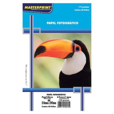 Imagem de Papel Fotográfico A4 115g PT 50 Folhas A Prova dágua - Masterprint