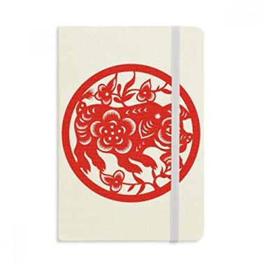 Imagem de Caderno de arte do zodíaco chinês cortado em papel com capa dura em tecido oficial diário clássico