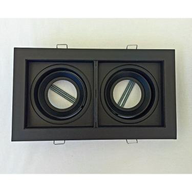 Imagem de Luminária Quadra Embutir 2 x Dicroica Preta