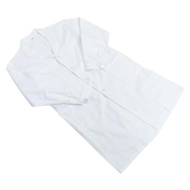 Imagem de Hemoton bata de laboratório macacão roupa de trabalho jaleco médico jaqueta branca masculina vestidos casacos casaco médico de manga comprida jaleco branco manga curta roupas