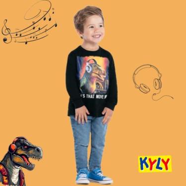 Imagem de Camiseta Infantil Masculino Manga Longa Em Meia Malha Kyly - Kyly