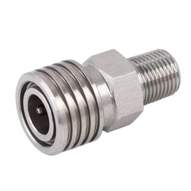 Imagem de HMKUGO Rosca macho NPT 1/8 para adaptador conector de desconexão rápida fêmea de 8 mm, aço inoxidável, acessórios de carregamento PCP Paintball com anel de vedação
