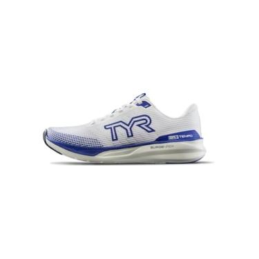 Imagem de TYR Tênis de corrida unissex adulto Sr-1 Tempo, branco/azul, 12.5 Women/11 Men