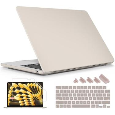 Imagem de Lepeoac Capa compatível com MacBook Air de 15 polegadas M4 A3241 M3 A3114 M2 A2941 2025 2024 2023 Releaes, capa rígida de plástico com capa de teclado e protetor de tela para Mac Air de 15,3