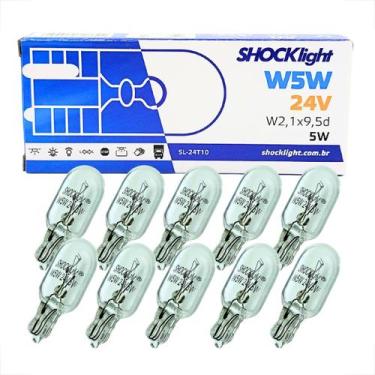 Imagem de 10 Lâmpadas Pingão T10 24v W2,1 X 9,5d Halogena 24 Volts Pingo 24v Cam