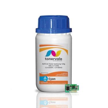 Imagem de Kit 5 Toner Refil + 5 Chip Toner TankFull Para Samsung CLT-C506L Ciano