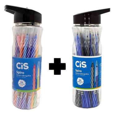 Imagem de Caneta Esferográfica 0.7mm Cis Spiro 2 Potes Sortido + Az/Pt