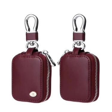 Imagem de Capa de fone de ouvido portátil de couro PU com bolso de malha e chaveiro, bolsa de armazenamento de fone de ouvido de proteção para AirPods 11 e 12/Pro/Pro 12/3