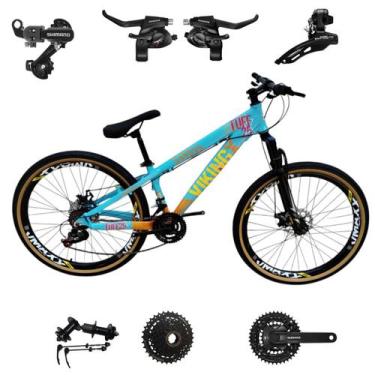 Imagem de Bicicleta Vikingx 24v Aro 26 Tuff 25 Aluminio Shimano Mtb Freeride Sus