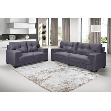Imagem de Conjunto Sofá Júlia 2 e 3 Lugares Confort Suede (CINZA 380)