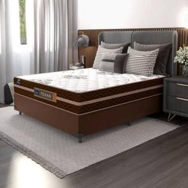 Imagem de Conjunto Kit Cama Box Suede Casal com Colchão Texas Mola Ensacada Marr