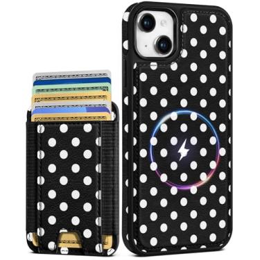 Imagem de Shorogyt Capa carteira para iPhone 13 – Serve para 7 cartões, compatível com Magsafe Suporte magnético destacável para cartão de crédito de couro bonito capa de telefone feminina meninas para Apple 13