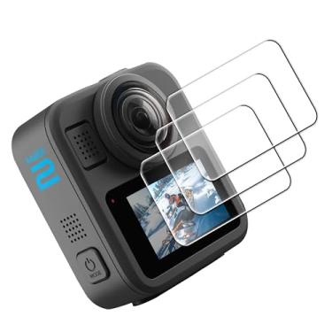 Imagem de FiTSTILL [Pacote com 3 protetores de tela para Go Pro MAX2/MAX360 2025MAX Fusion, película de vidro temperado LCD resistente a arranhões 9H protetor de dureza sensível ao toque kit de acessórios de