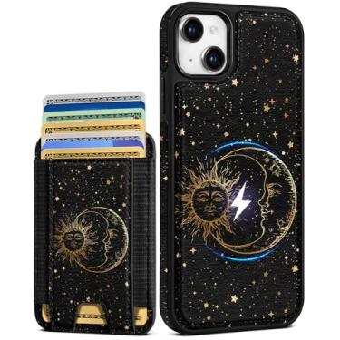 Imagem de Shorogyt Capa carteira para iPhone 14 – Serve para 7 cartões, compatível com Magsafe Suporte magnético destacável para cartão de crédito de couro bonito capa de telefone feminina meninas para Apple 14