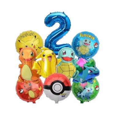 Imagem de Conjunto De Balões Pokémon Azul De 32 Polegadas, Balões De Pikachu E B