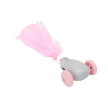 Imagem de Naroote Carro Brinquedo Interativo para Gatos Com Teaser Penas Carro Brinquedo Elétrico para Corrida Pneus Silenciosos Ativados por Movimento Tipo C Rodas Silenciosas Recarregáveis