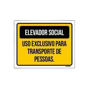 Imagem de Kit 3 Placas Elevador Social Uso Exclusivo Transporte