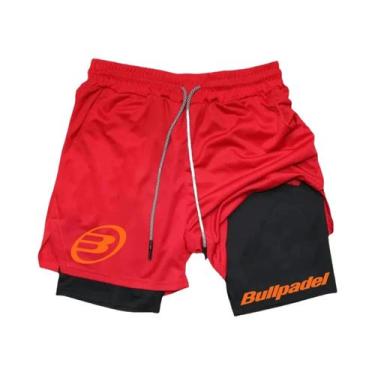 Imagem de Bermuda Esportiva Masculina 2 Em 1 Respirável De Camada Dupla Para Cor