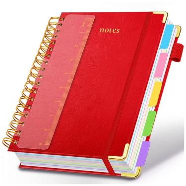 Imagem de Caderno universitário espiral capa dura GDGDSY B5 8x10, 5 matérias, 300 páginas pautada...