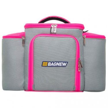Imagem de Bolsa Térmica 4 Potes - Cinza com Rosa - Bag New
