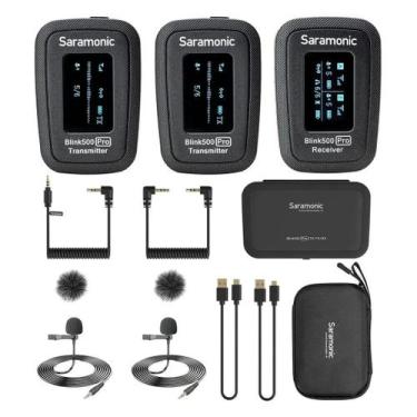 Imagem de Microfone lapela s/ fio com receptor p/ celulares  câmeras - SARAMONIC