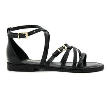 Imagem de Sandalia Via Uno Original Calcanhar Fechado Feminino 931, 36, Preto
