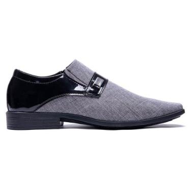 Imagem de Sapato Social Cinza Masculino Bico Fino Estilo Verão 26 - J N ACESSÓRI