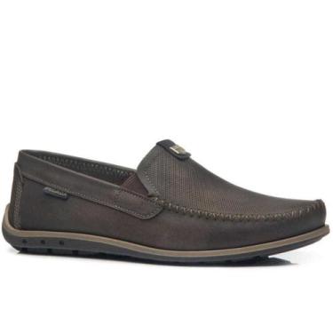 Imagem de Mocassim Driver Pegada Masculino Couro 141603, Cravo, Preto, 39