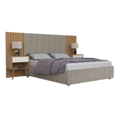 Imagem de Cabeceira Para Casal Flex Zara Capitone Camarú Pérola C/ 2 M