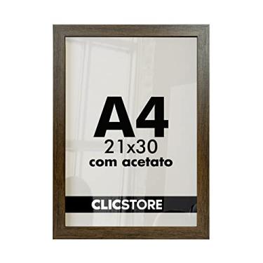 Imagem de Kit 05 Molduras A4 21x30Cm Com Acetato e Fundo Para Quadros Cor da Armação:Marrom
