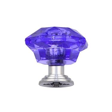 Imagem de Puxadores de móveis de diamante de cristal acrílico 26 mm Coloridos Puxadores de armário de cozinha Preto Puxadores de gaveta Móveis de puxador de porta Hardwar, prata roxa