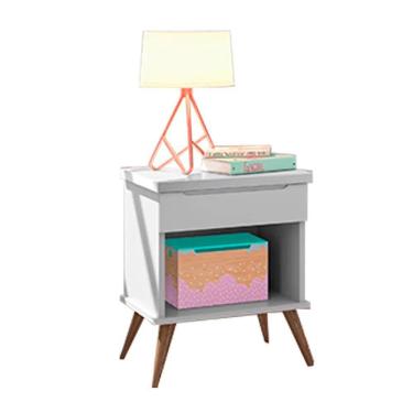 Imagem de Mesa de Cabeceira Melissa 1 Gaveta Cor Cinza - Phoenix Baby