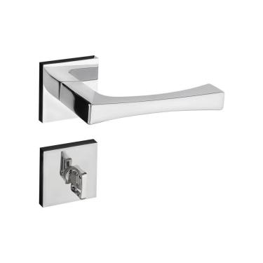 Imagem de Fechadura Vivaldi Cromada Roseta Quadrada 40mm Pado Banheiro / Wc