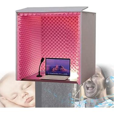 Imagem de Painéis De Espuma À Prova De Som, Cabine Portátil À Prova De Som De 80 * 80 * 80 CM, Cabine De Gravação Para Estúdio Doméstico, Difusor De Ponta Em Cunha De 50 Cm 25 Com Luz LED USB, Difusor De Is