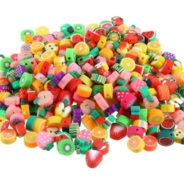 Imagem de Missangas Fimo Colorido Frutinhas Diy P/Pulseiras - 50 Un
