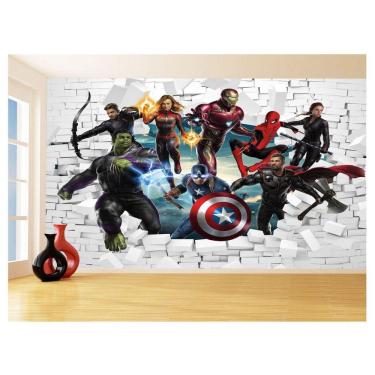 Imagem de Papel De Parede 3D Vingadores Entrando Quarto 3,5M Nhma111