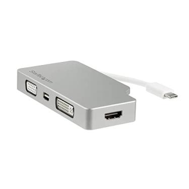 Imagem de StarTech.com Adaptador de vídeo USB-C multiportas, Alumínio, Prata, VGA | HDMI | DVI | mDP