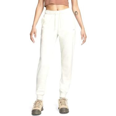 Imagem de Nike Sportswear Club Calça de moletom feminina de cintura média, Aveia mesclada/branco, GG