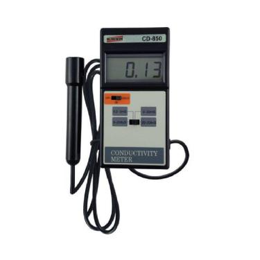Imagem de Condutivímetro Digital Faixa 0 A 200ms Hold Medidor Ec Eletrodo Cd-850 Portátil Estojo Com Certificado Calibração Rbc