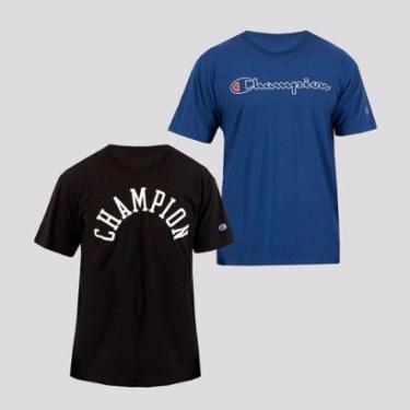 Imagem de Kit de 2 Camisetas Champion Marinho e Preta-Masculino