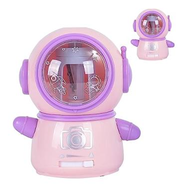 Imagem de Apontadores de Lápis Spaceman Cartoon Bonito Seguro Flexível Apontador de Lápis Elétrico para Sala de Aula Em Casa (Rosa)