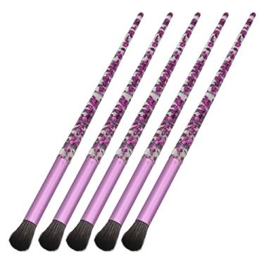Imagem de Conjunto de Pincéis de Maquiagem para Olhos, 5 Peças para Corretivo de Sombra de Nariz Com Alça de Glitter, Perfeito para Pós, Cremes, Géis