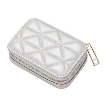 Imagem de harayaa Estojo de batom com espelho para bolsa portátil, durável, porta batom, bolsa de maquiagem de viagem para mulheres, presente de ano novo, cinza