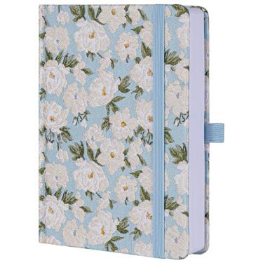 Imagem de TIEFOSSI Diários forrados para escrever caderno floral estético, caderno pautado para faculdade, cadernos de capa dura A5 para mulheres e meninas, 100 g/m² 315 páginas numeradas, viagens, negócios,