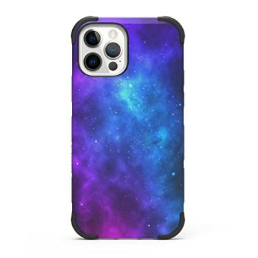 Imagem de PureGear DualTek Capa para Apple iPhone 12 Pro Max testada militar, proteção de grau militar, à prova de choque, absorvente resistente, com teste de queda de 6 metros, galáxia, estrelas celestiais,