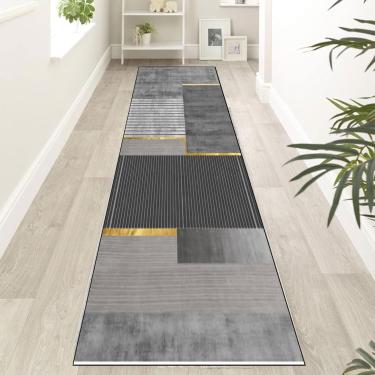 Imagem de Tapetes de porta Dirt Trapper, corredor de carpete de corredor antiderrapante, tapete de corredor de cozinha, tapetes estreitos de corredor de corredor muito longo com fundo de borracha, par