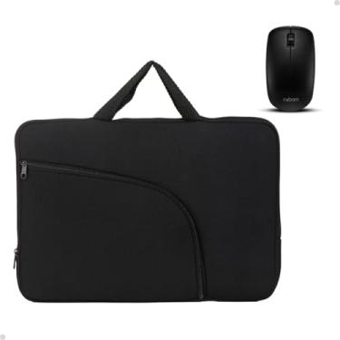 Imagem de Bolsa Para Notebook Feminina Executiva Mouse Sem Fio Custo Benefício (Preto, 15,6")