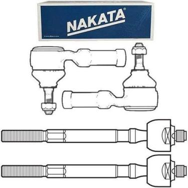 Imagem de Kit par terminal direção direito esquerdo + par articulação axial - ec