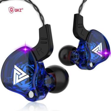 Imagem de Fone De Ouvido Qkz Ak6 Gamer Dj In Ear C/case Pronta Entrega, Azul